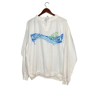 Vintage Crazy Shirt Maui Hawaii 100% Cotton Pull Over Wave Graphic Sweatshirt
